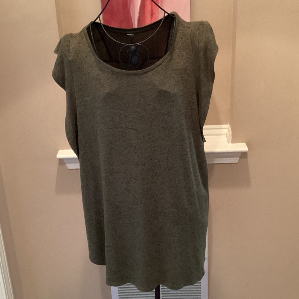 Women's Olive Green Sleeveless Top
